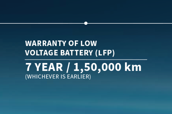 Customers eligible for this offer will benefit from a 7-year/150,000 km, whichever earlier, warranty on BYD’s Low Voltage Battery.